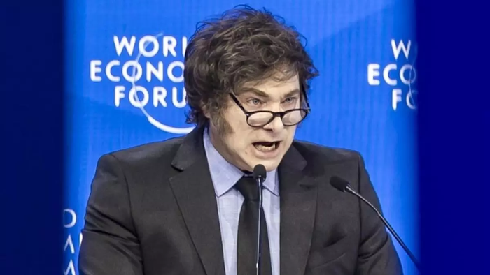 Javier Milei, presidente de Argentina en Foro de Davos